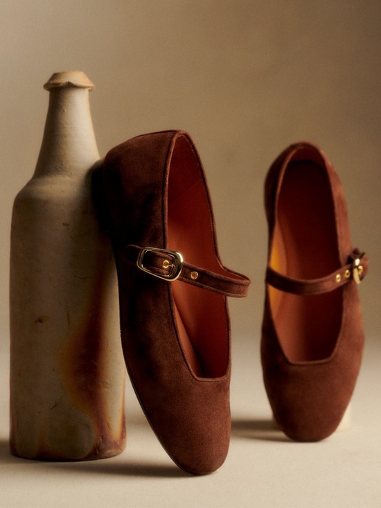 Sezane Shoes - Sezane Valentin Low Ballerinas Mocha - Size 8